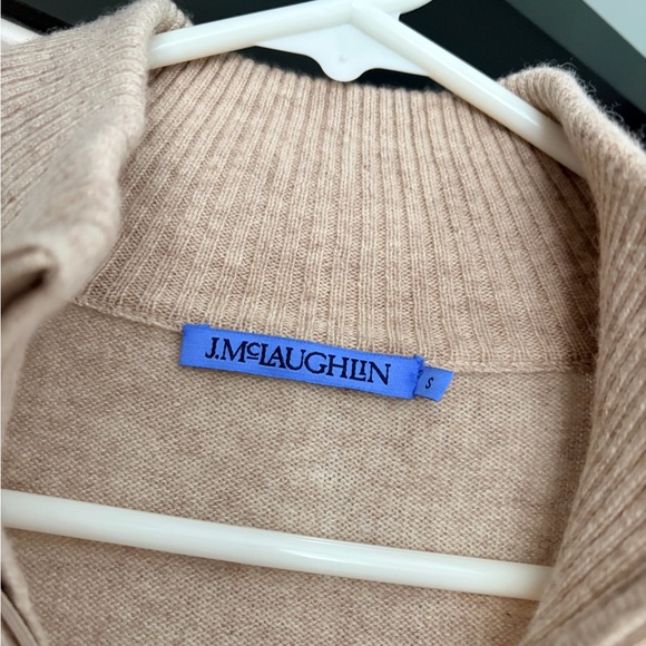 J. McLaughlin Beige Zip-Up Cashmere Cardigan Size Small - Picture 3 of 8